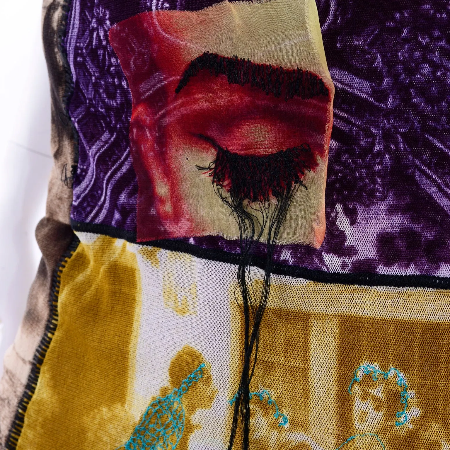 1990s Jean Paul Gaultier Maxi Skirt w/ Iconography & Nature Patchwork