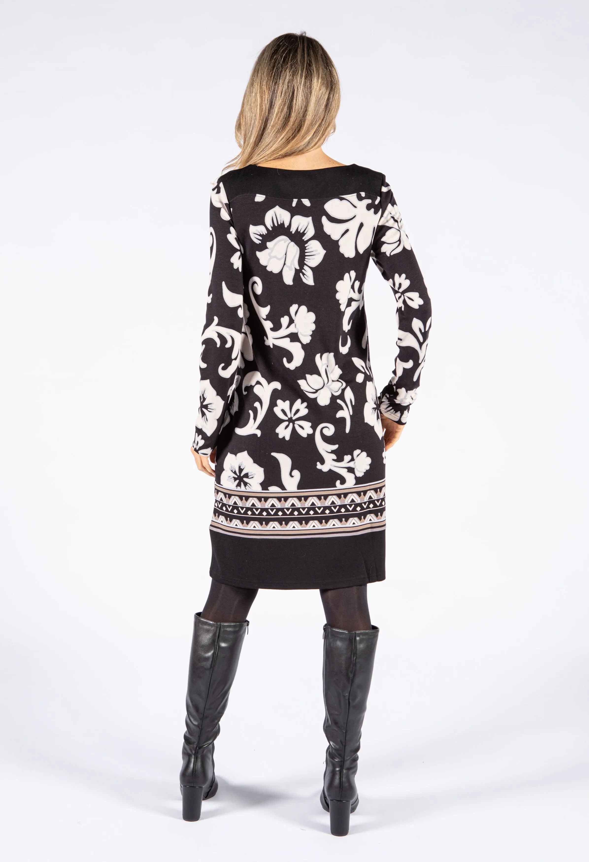 3/4 Sleeve Floral Dress