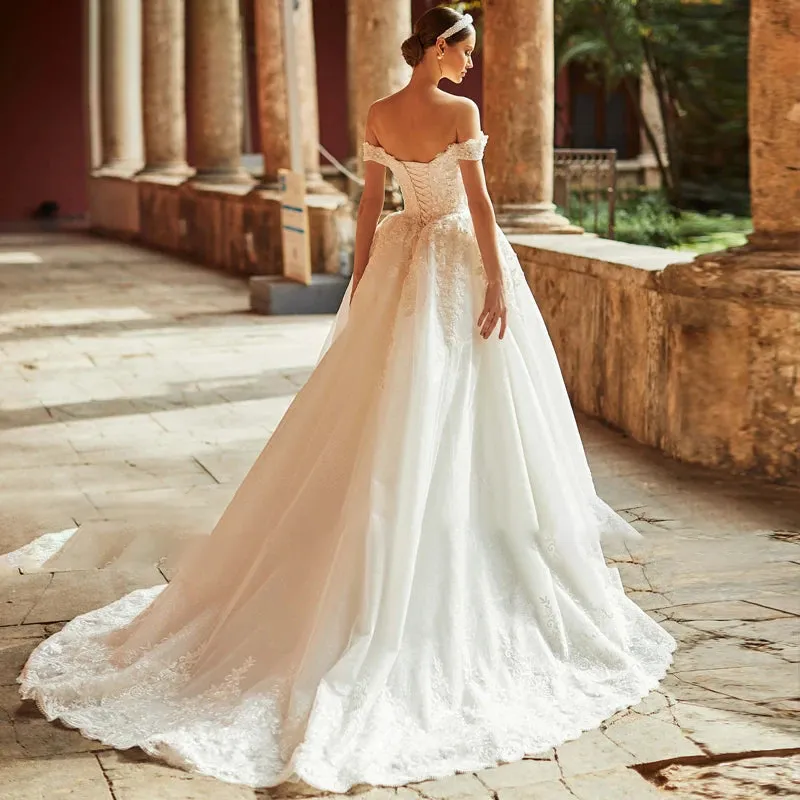 Adoly Mey 2024 Appliqué Tulle A-Line Wedding Dress with Sweetheart Neckline