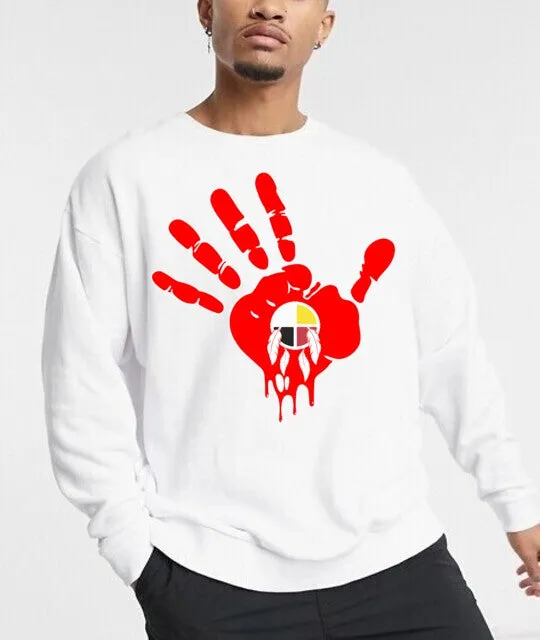 Art Society MMIW AWARENESS CREW SWEATER WHITE