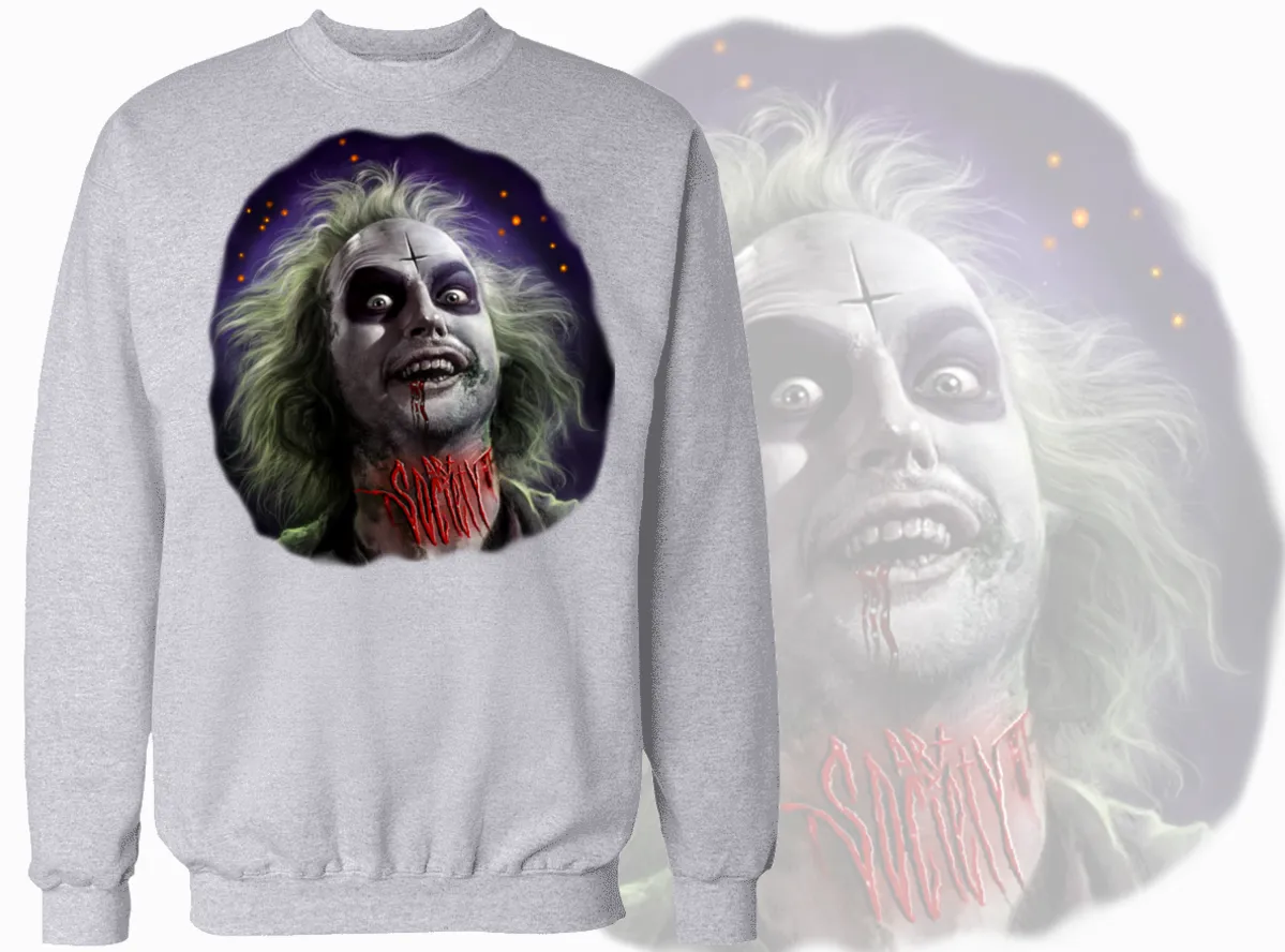 Art Society x Retro Kings BEETLEJUICE CREW SWEATER GREY