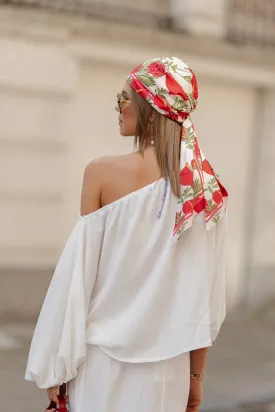 Aubrey off shoulder blouse white