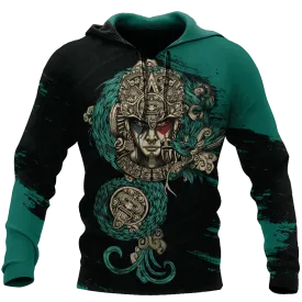 Aztec Warrior Unisex Hoodie, 3D All Over Print Aztec Hoodies