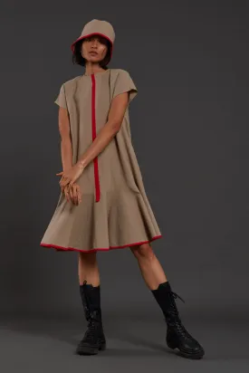 Beige A-line Dress