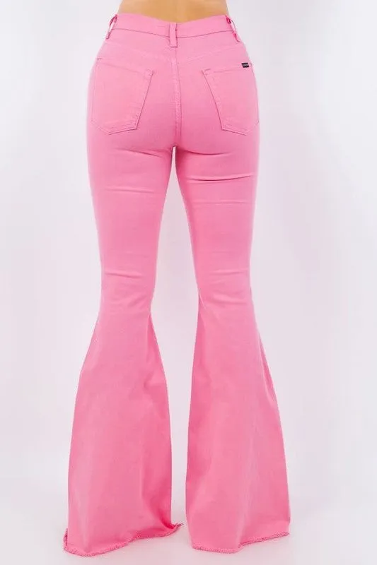 Bell Bottom Jean in Pink Inseam 32