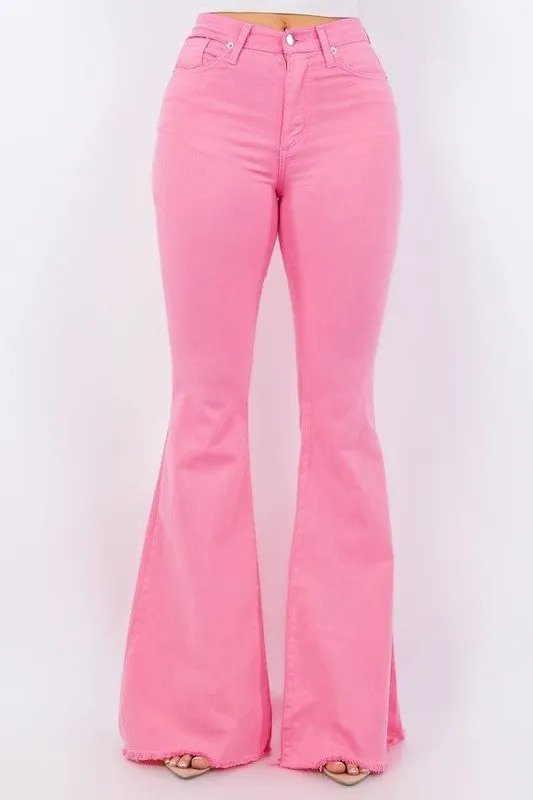 Bell Bottom Jean in Pink Inseam 32