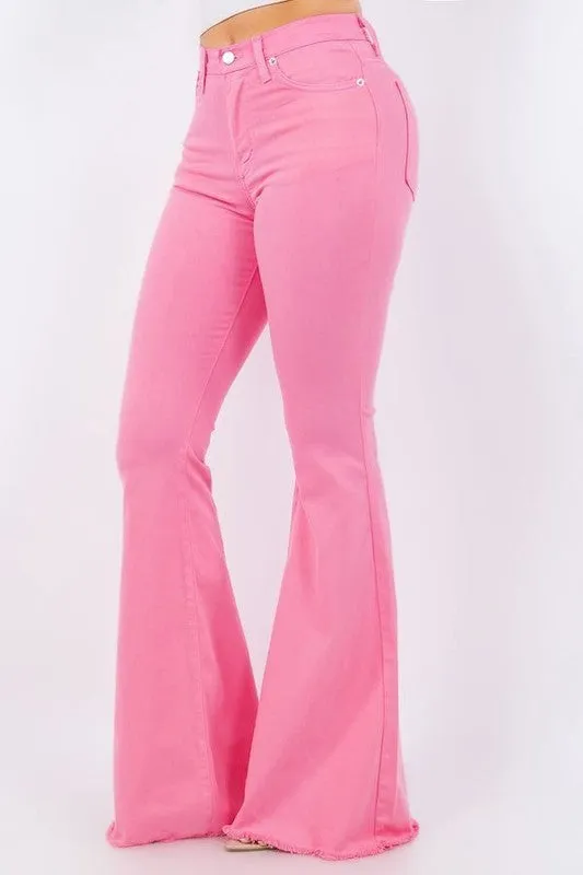 Bell Bottom Jean in Pink Inseam 32