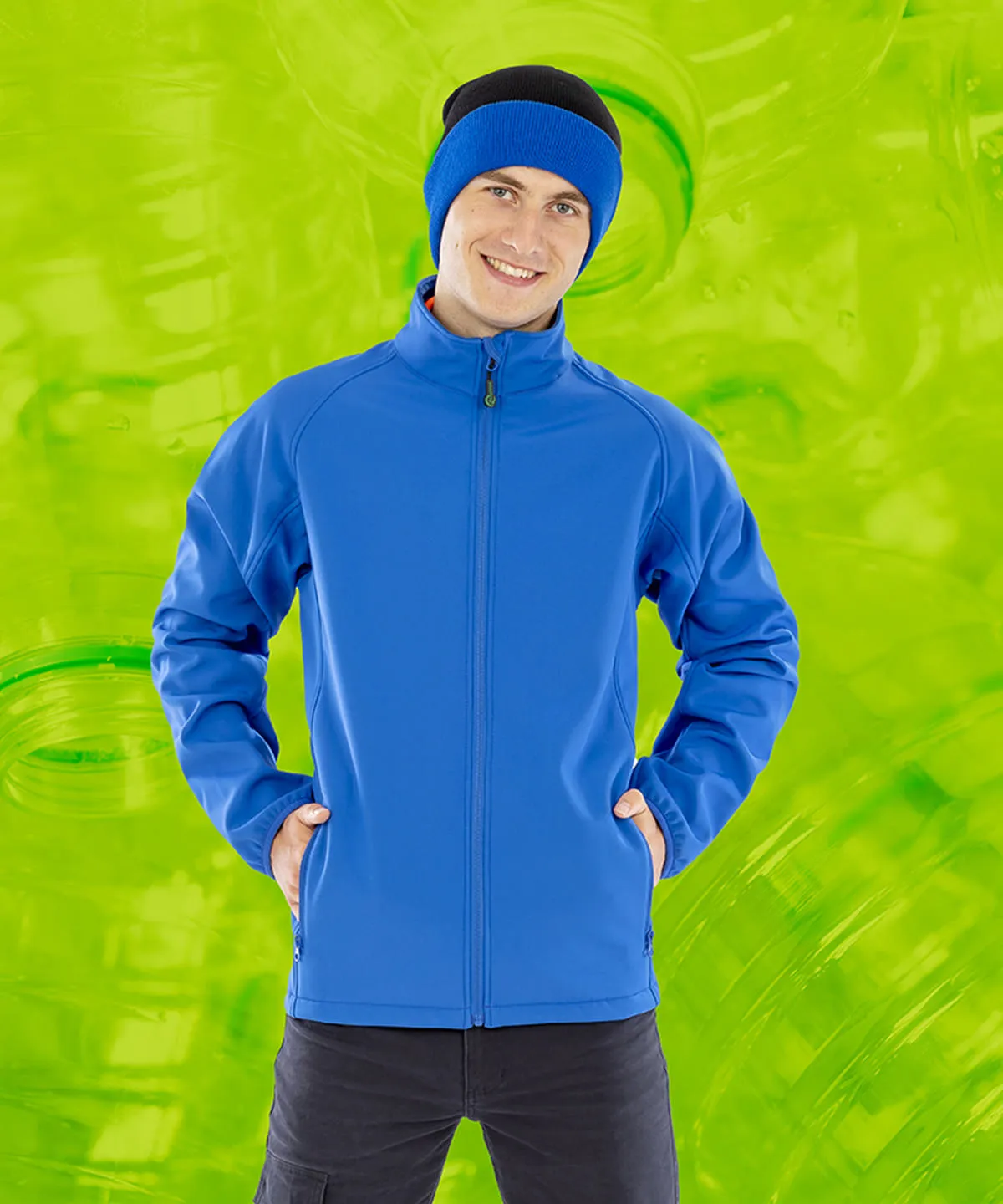 Black - Men's recycled 2-layer printable softshell jacket
