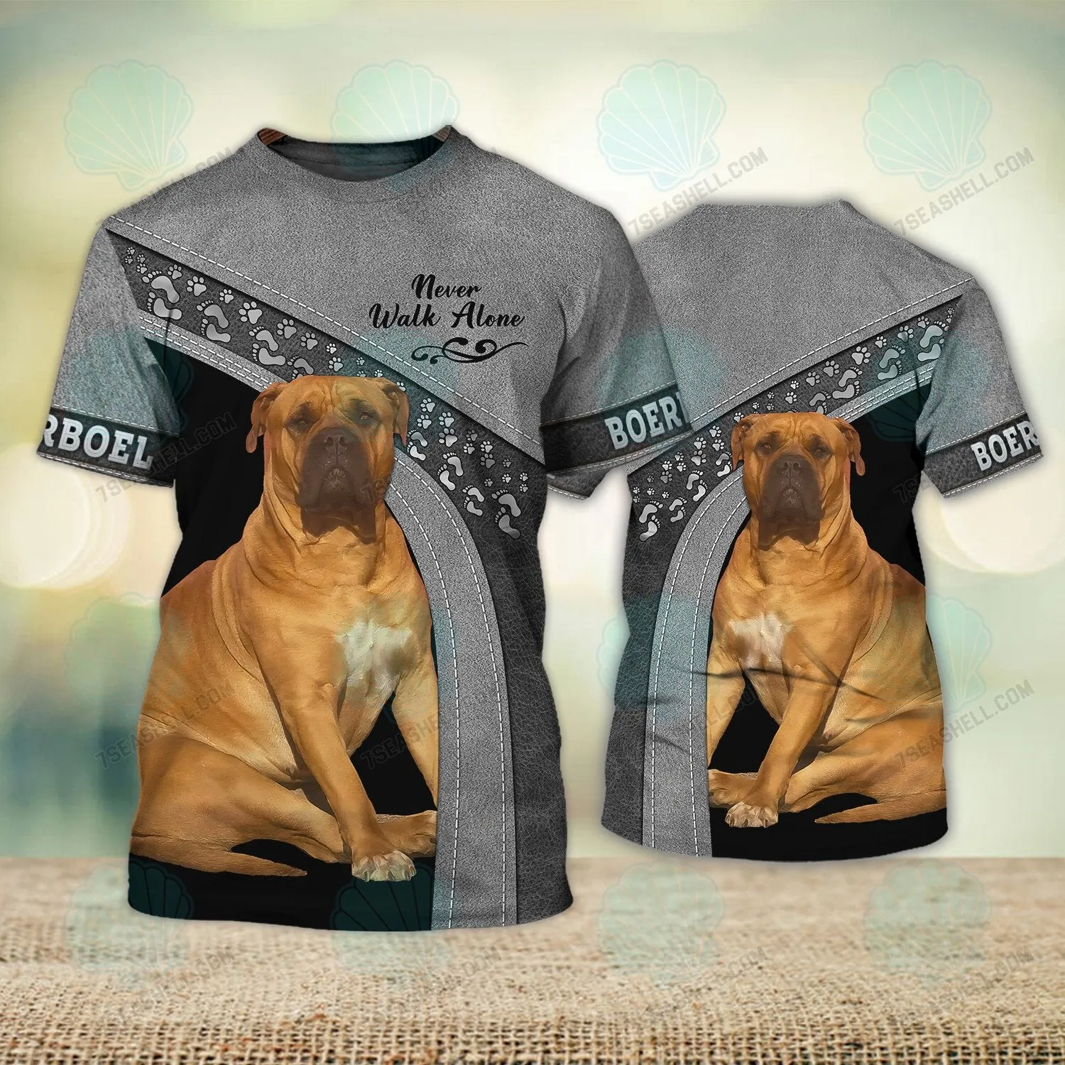 Boerboel Never Walk Alone 3D Full Print Shirts, Christmas Dog Memorial Gifts for loss of Dog