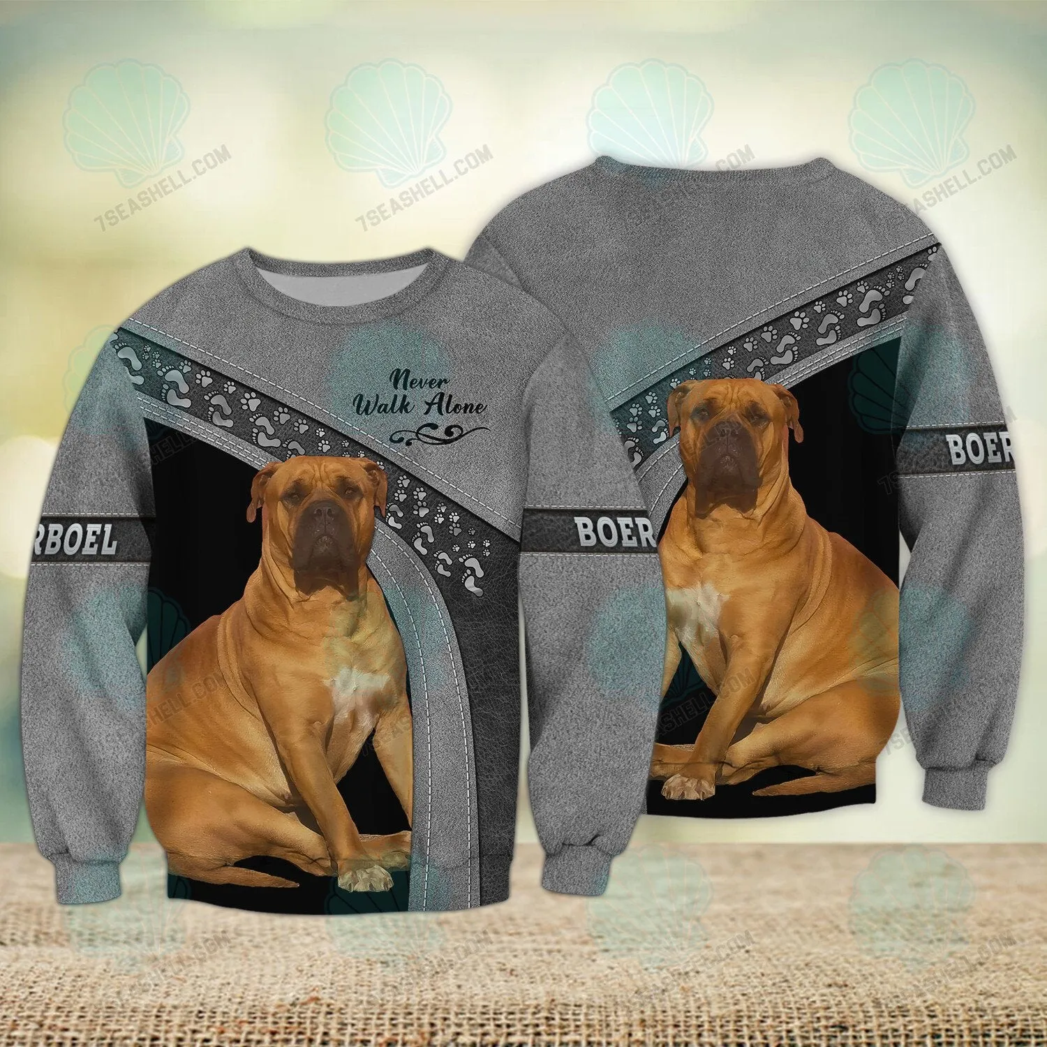 Boerboel Never Walk Alone 3D Full Print Shirts, Christmas Dog Memorial Gifts for loss of Dog