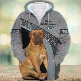 Boerboel Never Walk Alone 3D Full Print Shirts, Christmas Dog Memorial Gifts for loss of Dog