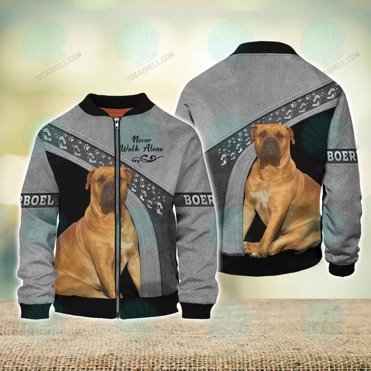 Boerboel Never Walk Alone 3D Full Print Shirts, Christmas Dog Memorial Gifts for loss of Dog