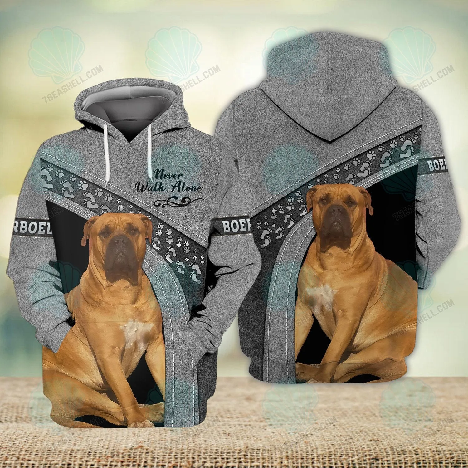 Boerboel Never Walk Alone 3D Full Print Shirts, Christmas Dog Memorial Gifts for loss of Dog