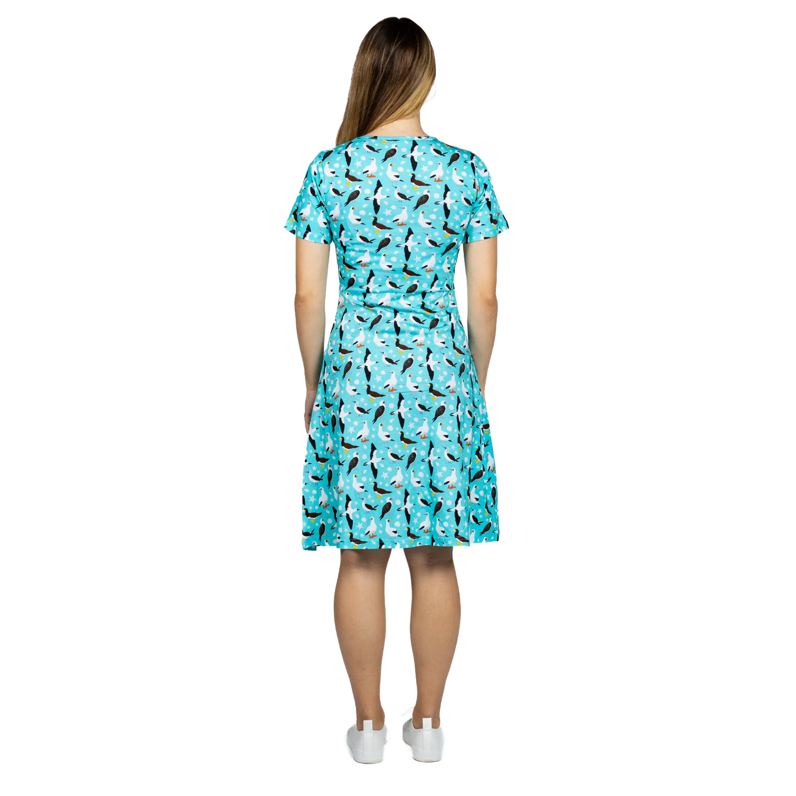 Booby Birds A-Line Dress (With Waist Seam)