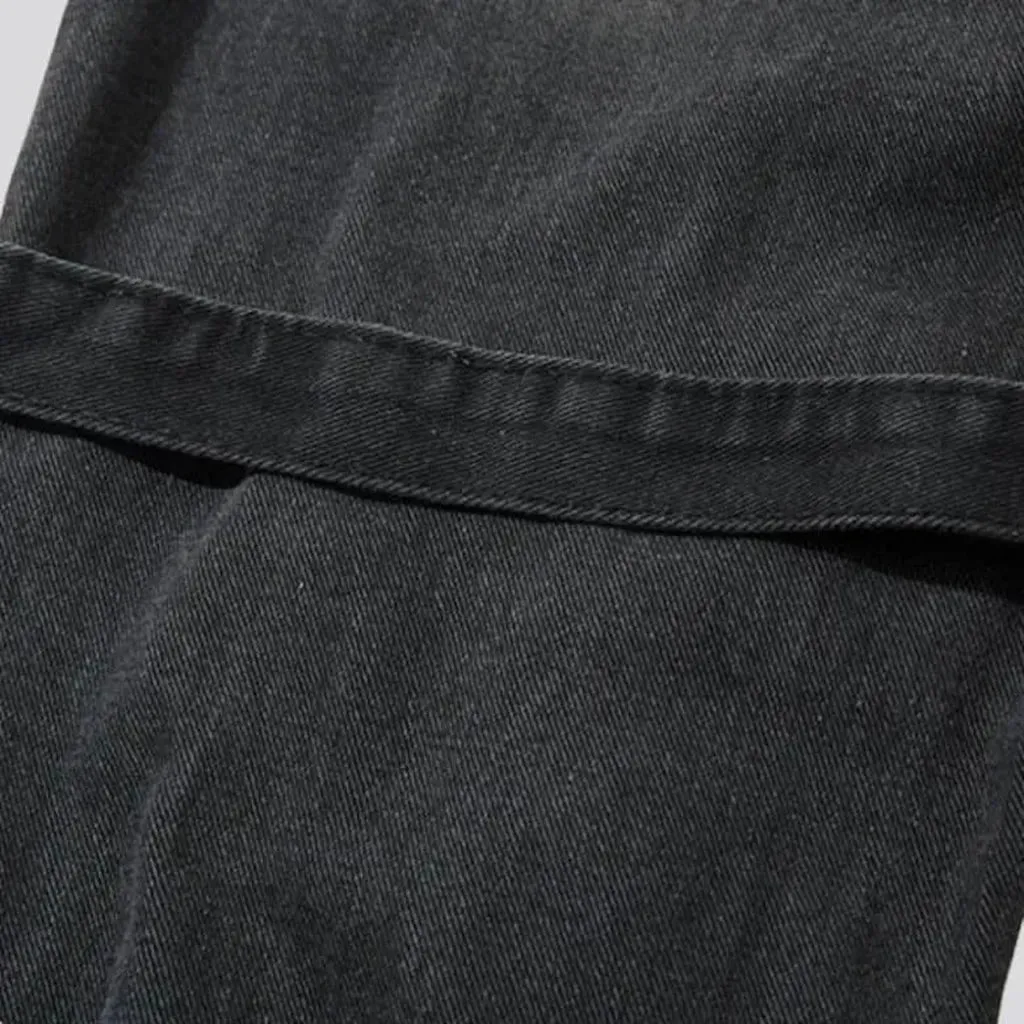 Bottom-slit women's baggy jeans