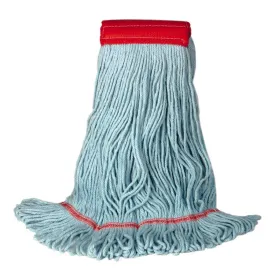 Bright Solutions® Water Bottle Blue Eco-Friendly Wet Mop w/ Narrow Band (Size: Large | Looped Ends)