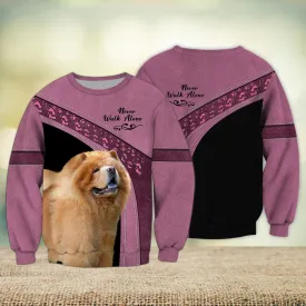 Chow Chow Love Multicolor Option Never Walk Alone 3D Full Print Shirts