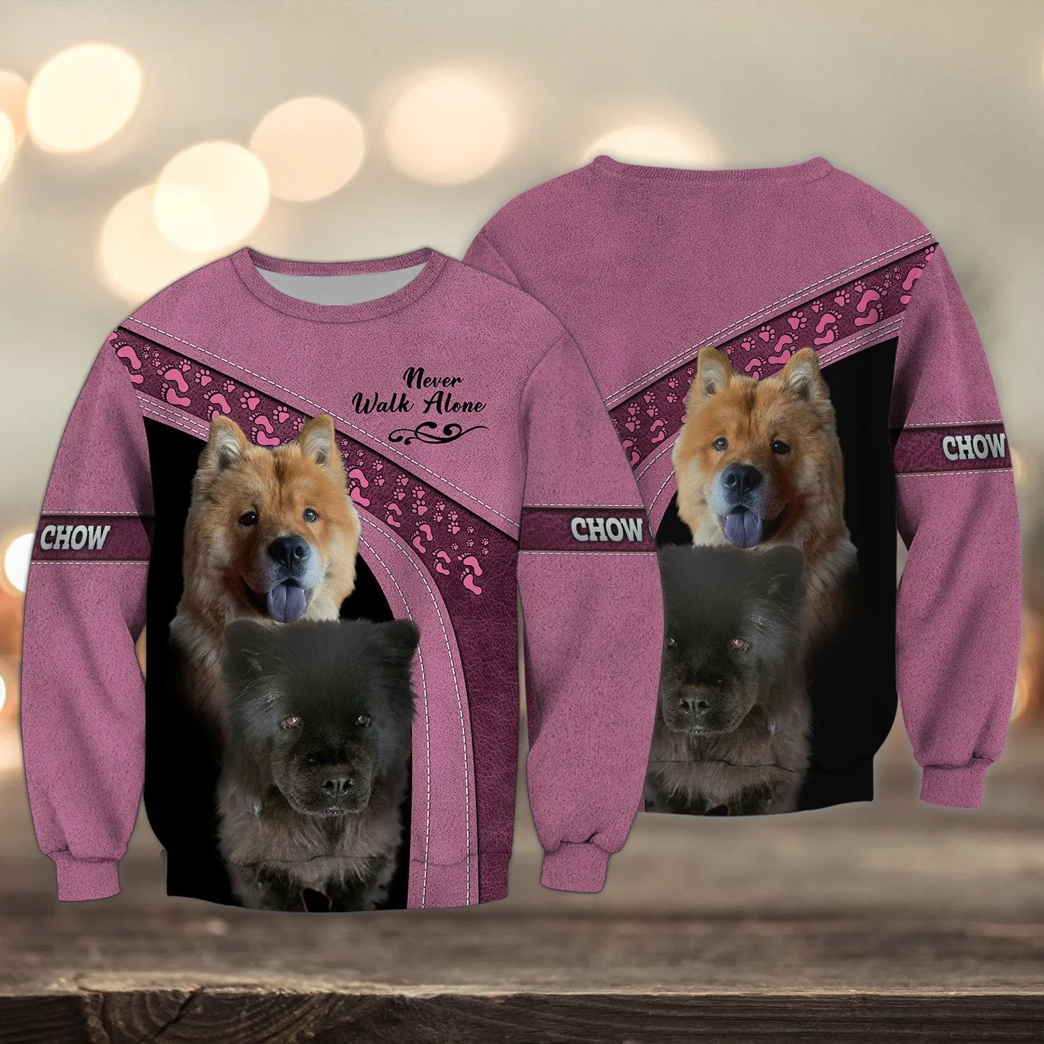 Chow Chow Love Multicolor Option Never Walk Alone 3D Full Print Shirts