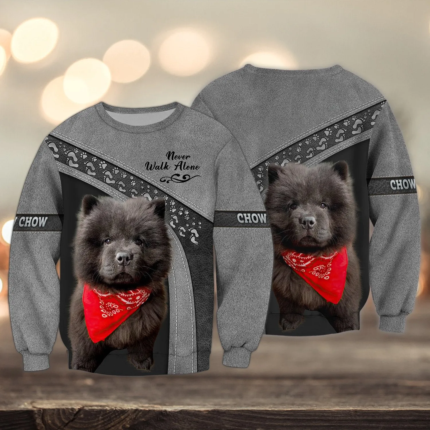 Chow Chow Love Multicolor Option Never Walk Alone 3D Full Print Shirts