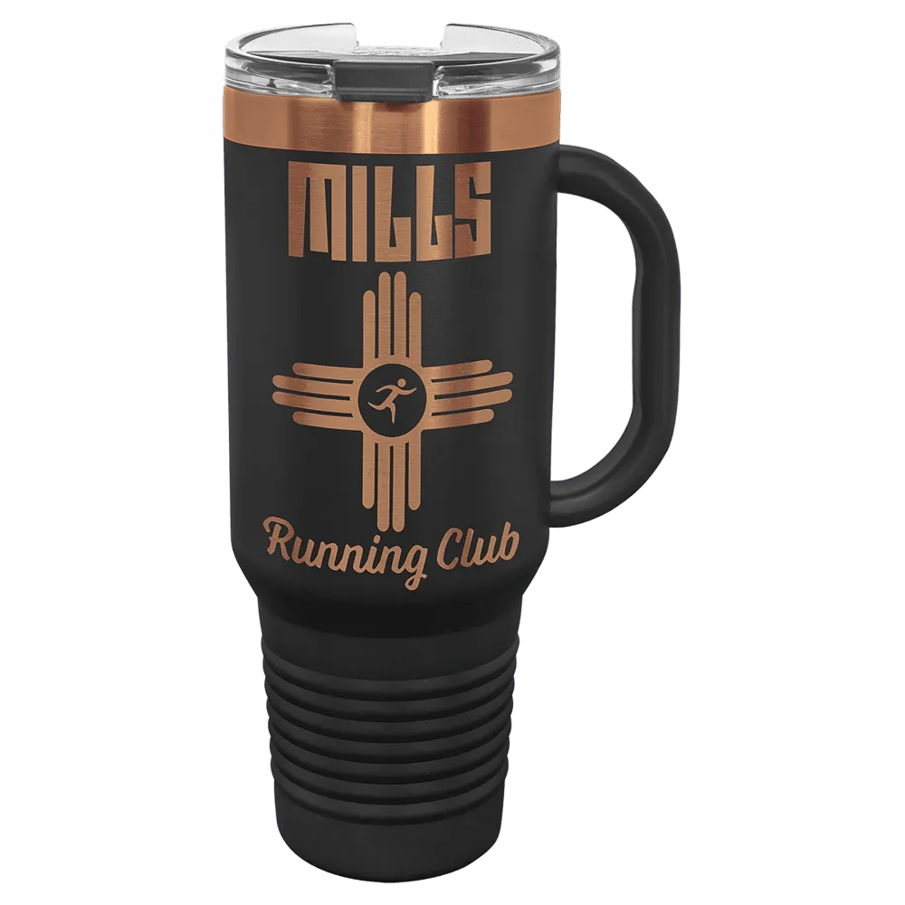 Copper-Ion Plated Polar Camel 40 oz. Travel Mug with Handle, Straw Included