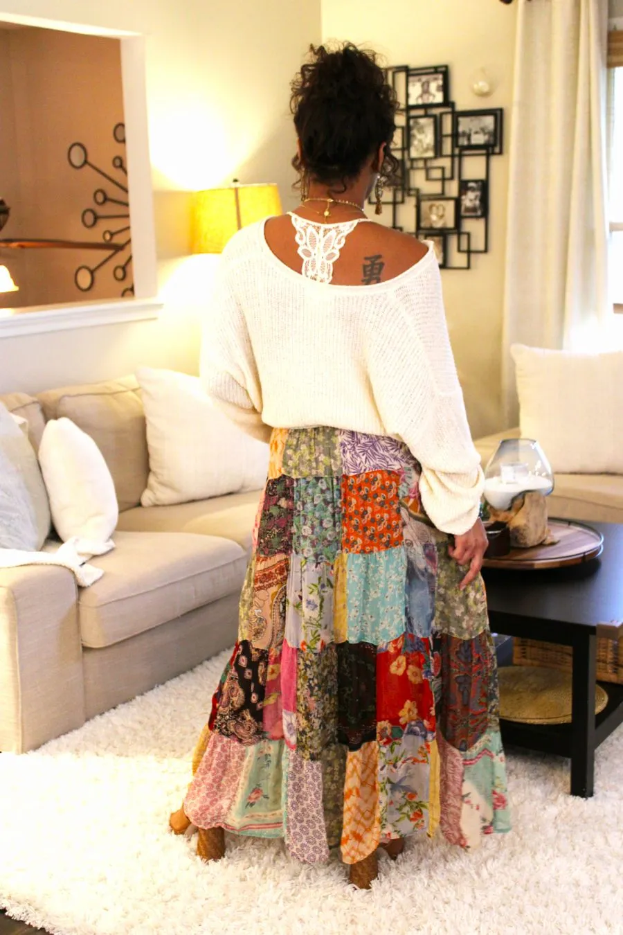 Crinkled Western Skirt