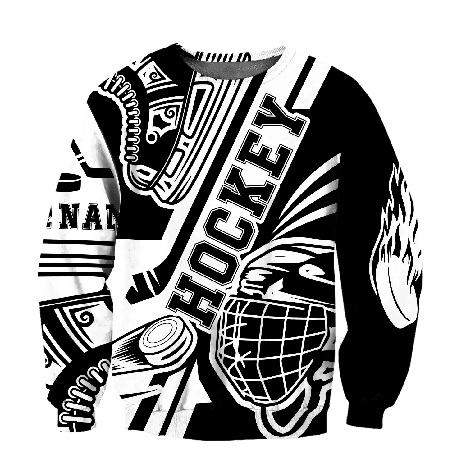 Custom Name Hockey Black And White Unisex Sweatshirt Hoodie Shirts , Hockey Christmas Gift