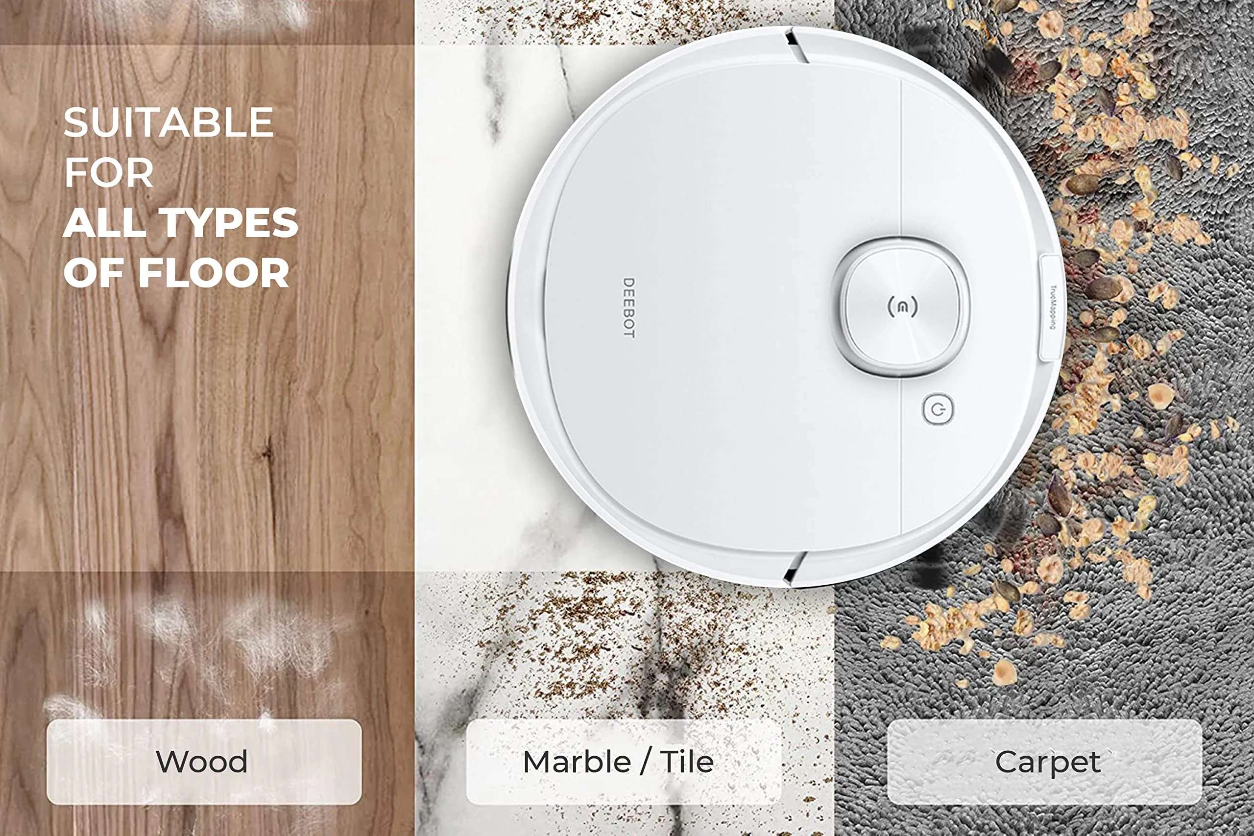 ECOVACS DEEBOT N8 PLUS 2-in-1 Robot Vacuum Cleaner, 2022 New Launch, Most Powerful Suction, Covers 2000  Sq. Ft in One Charge, Advanced dToF Technology with OZMO Mopping (DEEBOT N8 PLUS) - White