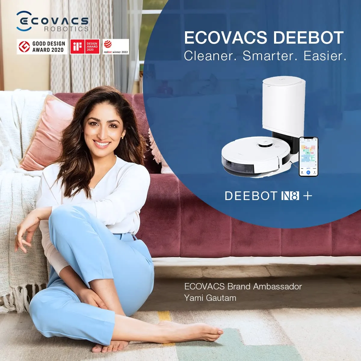 ECOVACS DEEBOT N8 PLUS 2-in-1 Robot Vacuum Cleaner, 2022 New Launch, Most Powerful Suction, Covers 2000  Sq. Ft in One Charge, Advanced dToF Technology with OZMO Mopping (DEEBOT N8 PLUS) - White