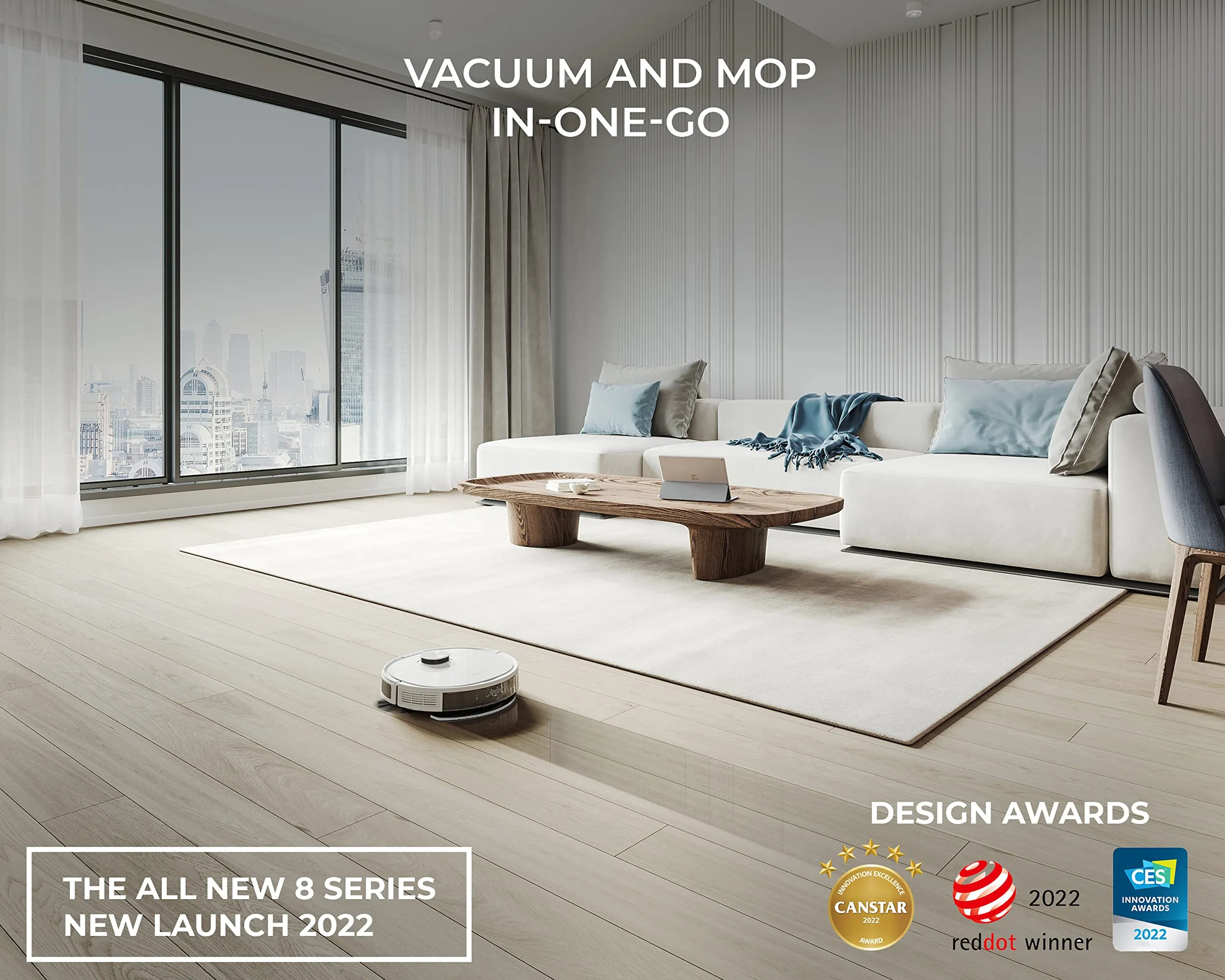 ECOVACS DEEBOT N8 PLUS 2-in-1 Robot Vacuum Cleaner, 2022 New Launch, Most Powerful Suction, Covers 2000  Sq. Ft in One Charge, Advanced dToF Technology with OZMO Mopping (DEEBOT N8 PLUS) - White