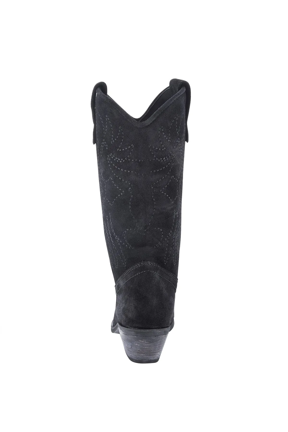EMBROIDERED BLACK SUEDE BOOT