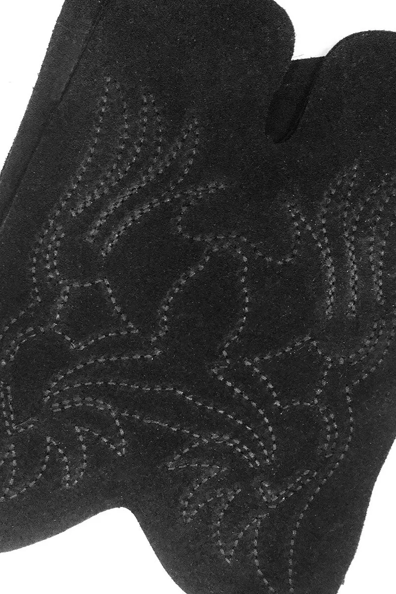 EMBROIDERED BLACK SUEDE BOOT