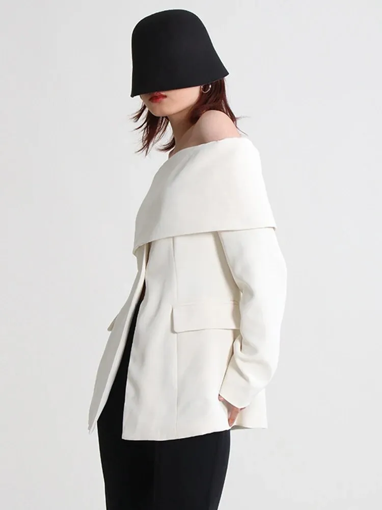 HEYFANCYSTYLE Off-Shoulder Blazer Blouse