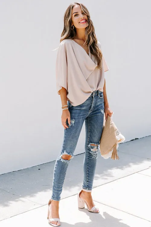 Lift My Spirits V-Neckline Short Sleeve Top - 3 Colors