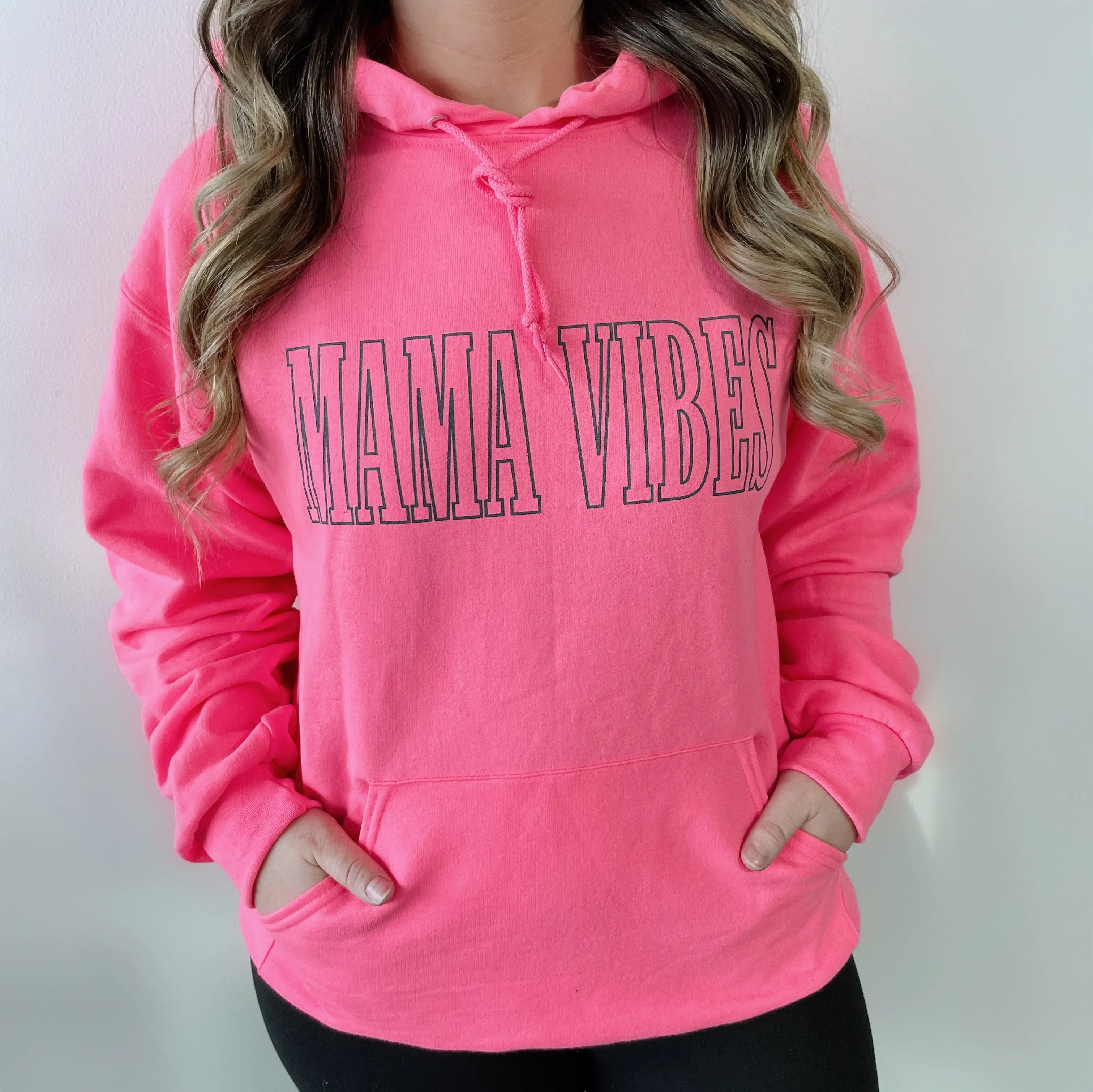 MAMA VIBES • Hot Pink Hoodie