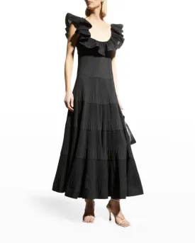MEIMEIJ - OFF THE SHOULDER PLEATED MIDI DRESS