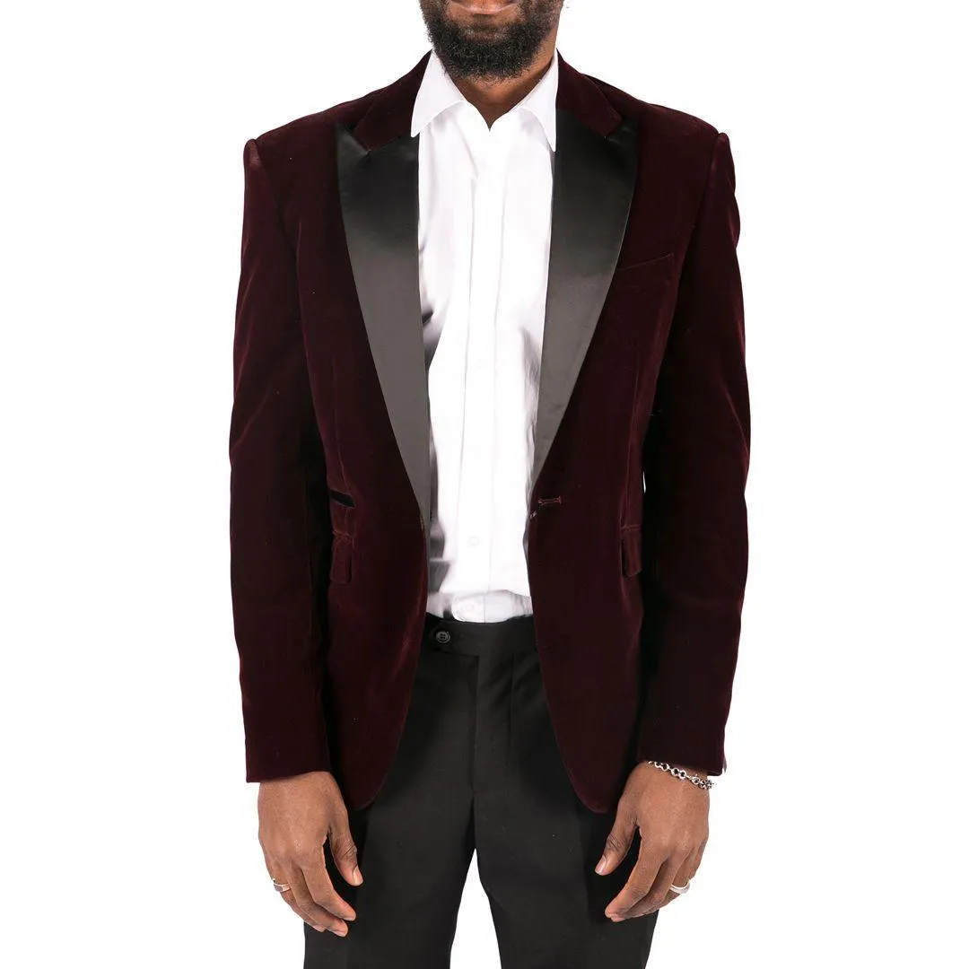 Mens Soft Velvet Black Navy 1 Button Dinner Jacket Tuxedo Blazer Smart Casual Fit