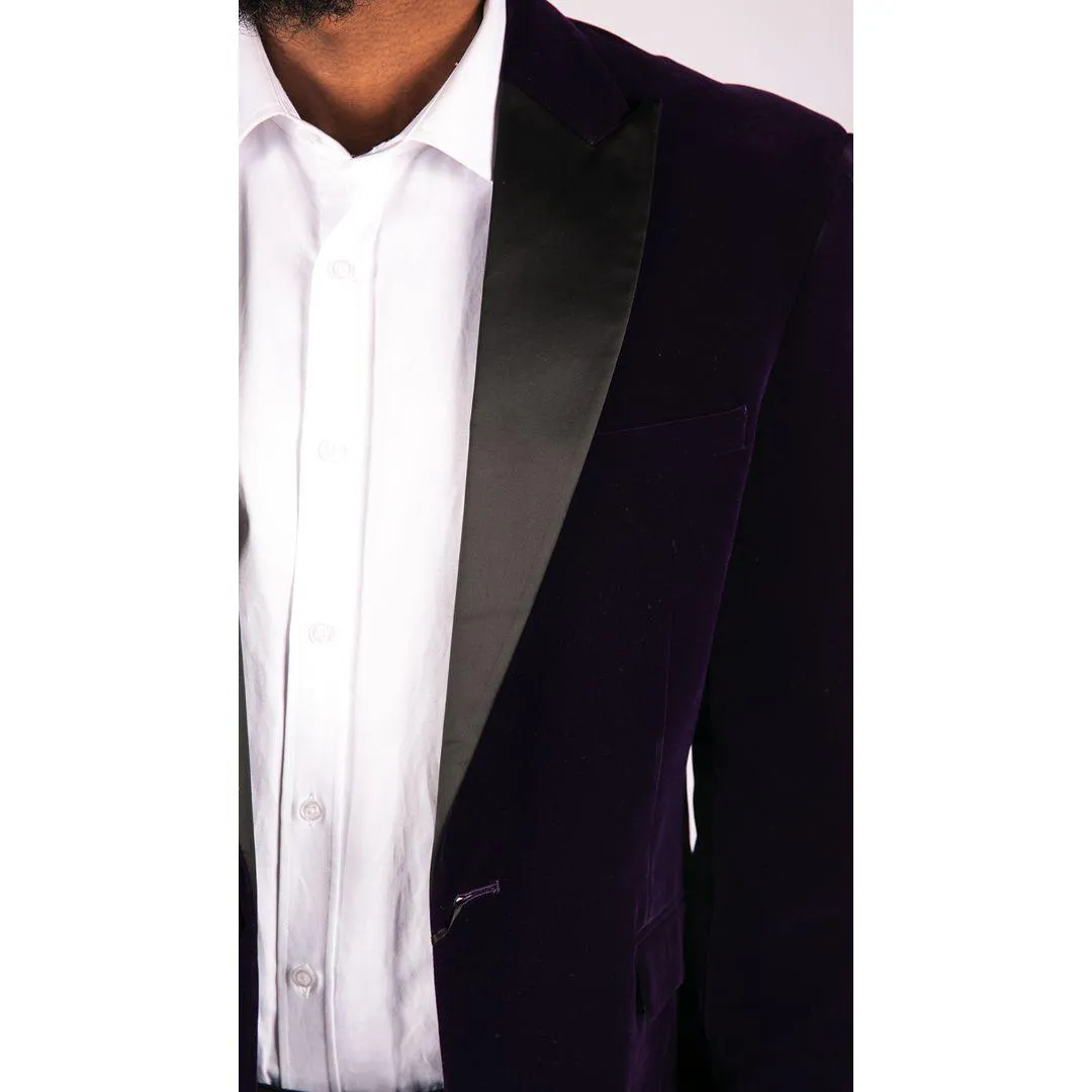 Mens Soft Velvet Black Navy 1 Button Dinner Jacket Tuxedo Blazer Smart Casual Fit