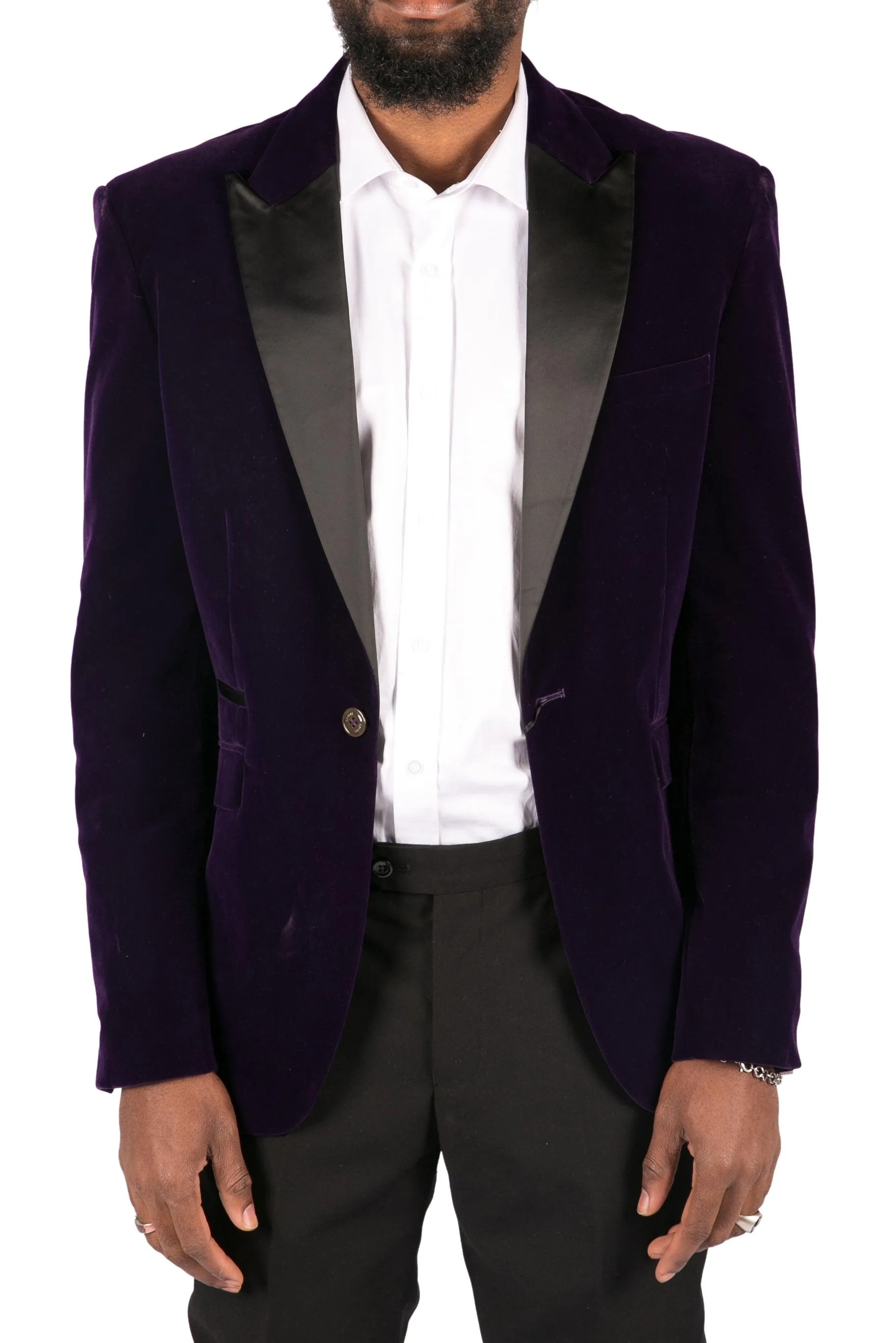 Mens Soft Velvet Black Navy 1 Button Dinner Jacket Tuxedo Blazer Smart Casual Fit