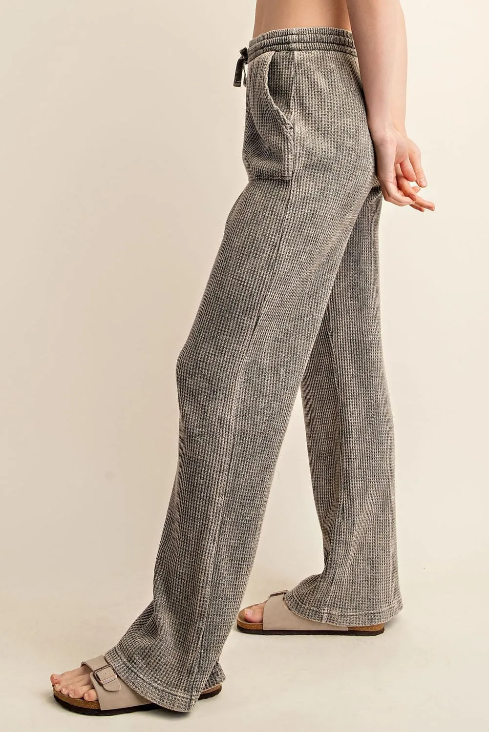 Mineral Washed Waffle Straight Leg Sweatpants