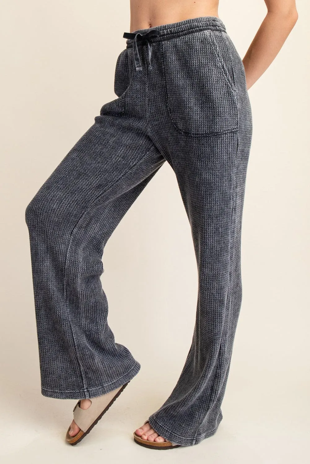 Mineral Washed Waffle Straight Leg Sweatpants