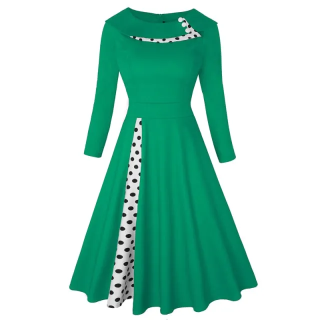 MISSJOY Elegant A-line Knee-Length Swing Dress