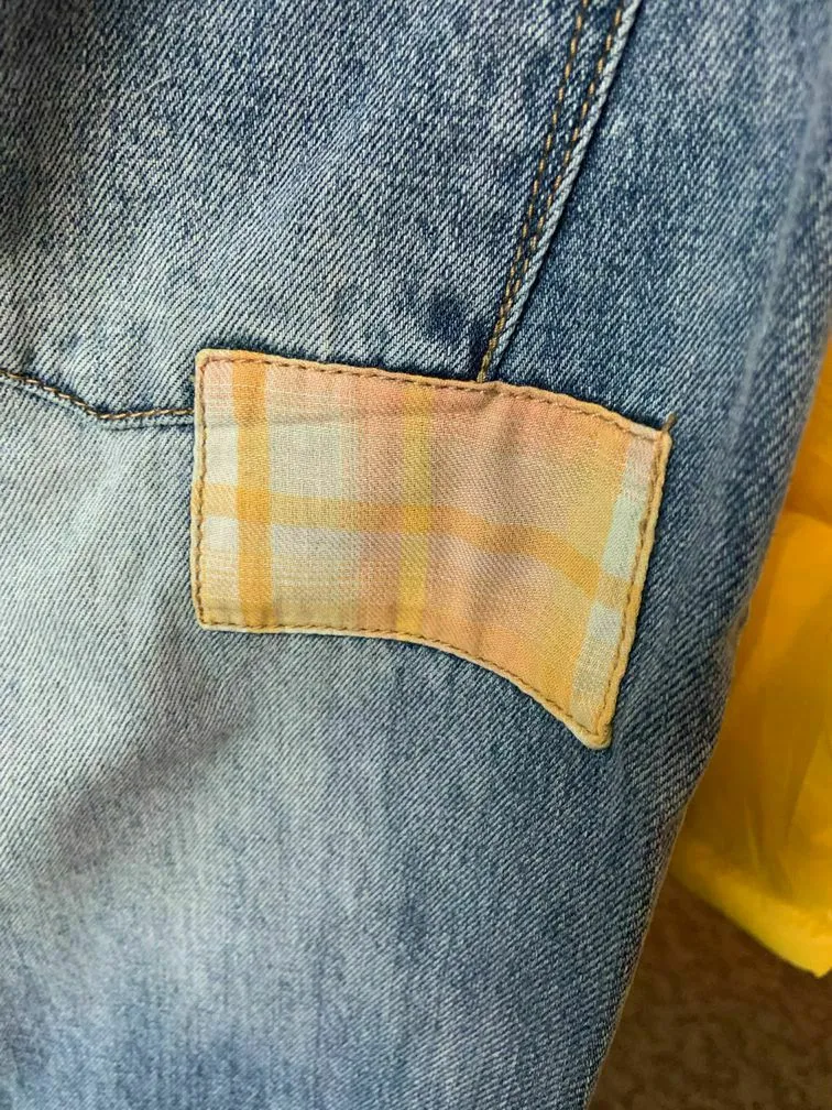 Mustard Patchwork Denim Jeans - SML