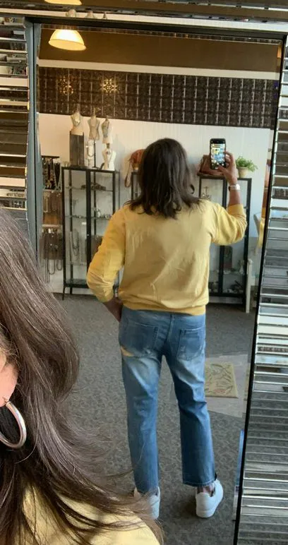 Mustard Patchwork Denim Jeans - SML