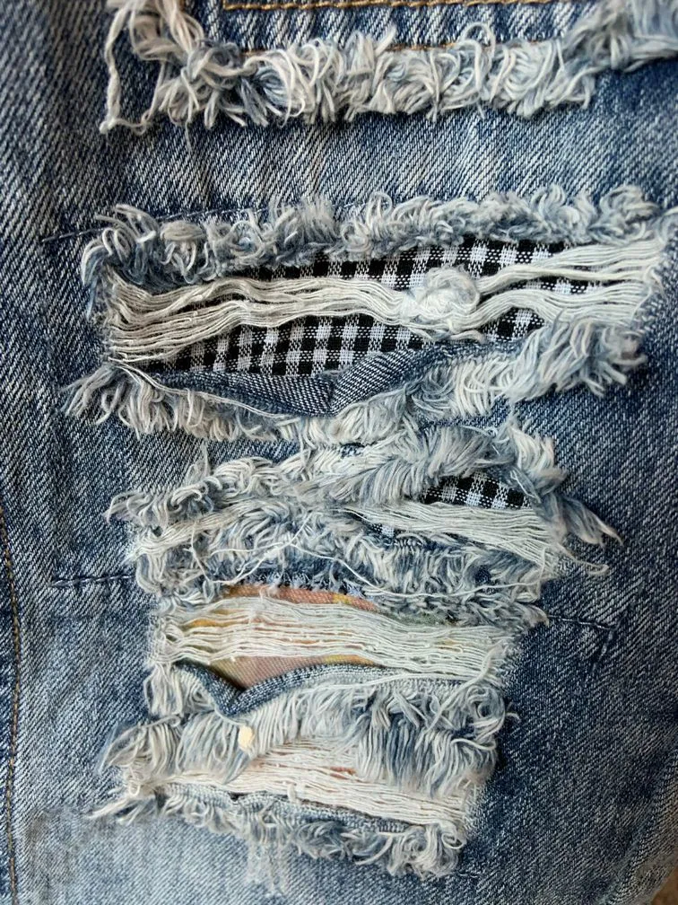 Mustard Patchwork Denim Jeans - SML