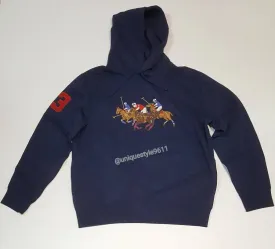 Nwt Polo Big & Tall Navy Triple Pony Hoodie