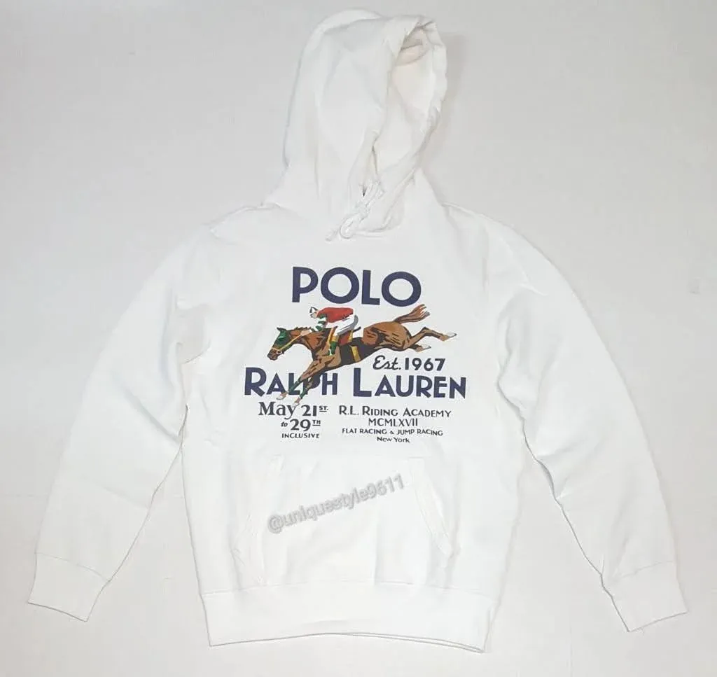 Nwt Polo Big & Tall White Equestrian Hoodie