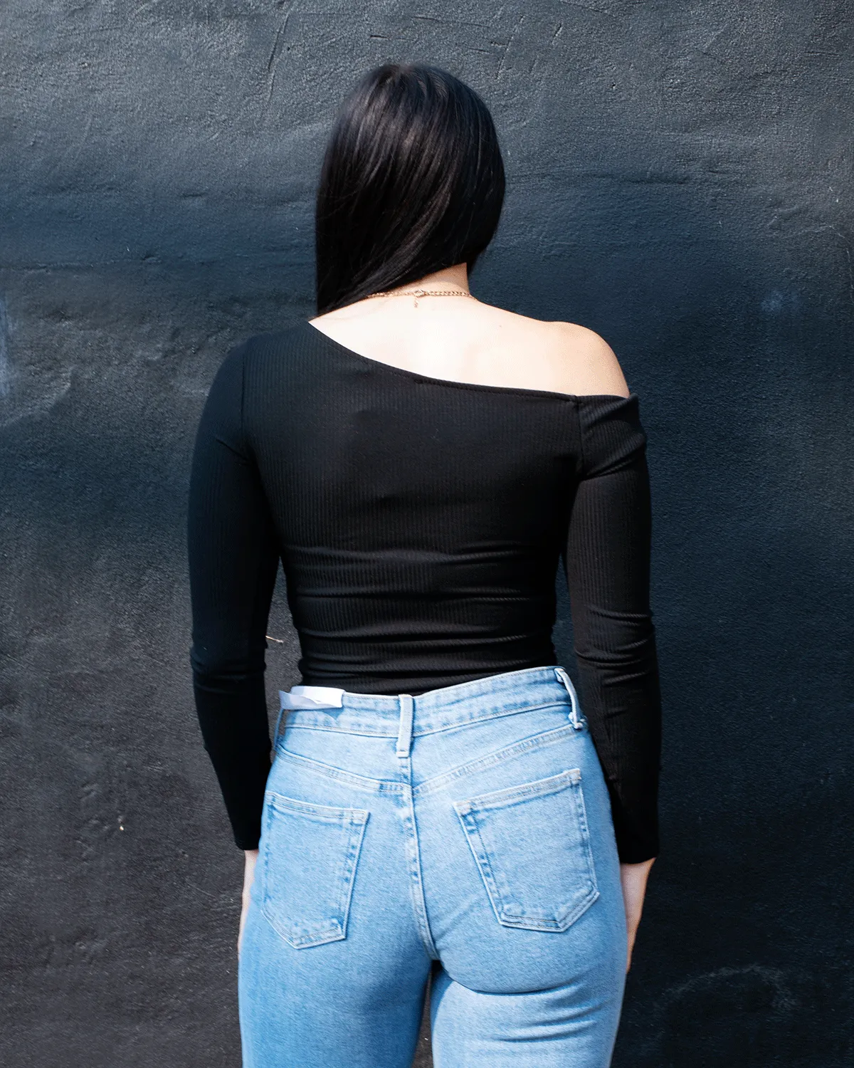 Off Shoulder Ribbed Top