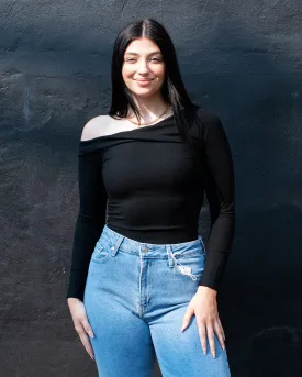 Off Shoulder Ribbed Top