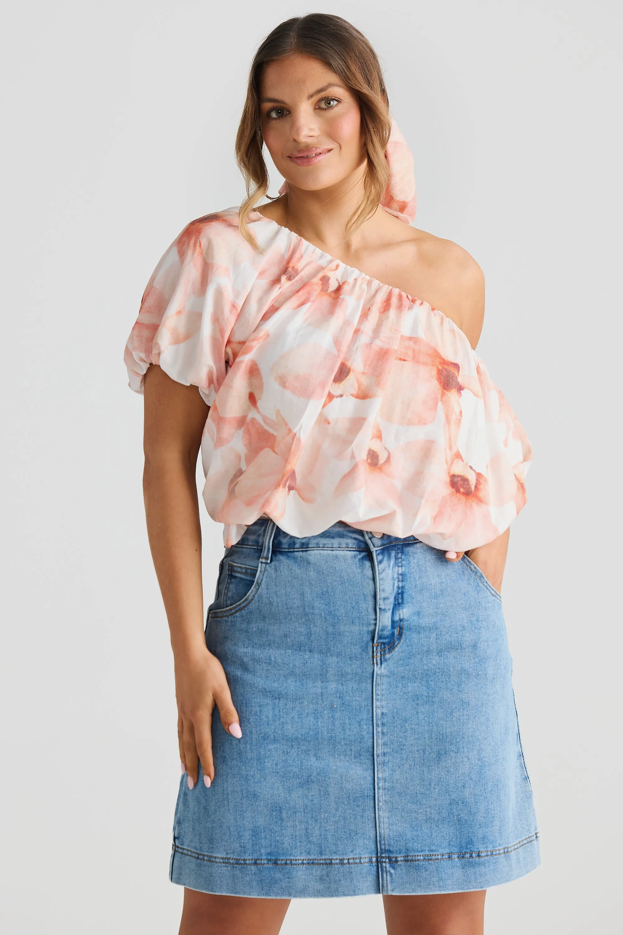 Off the Shoulder Blouse - Pink Orchid