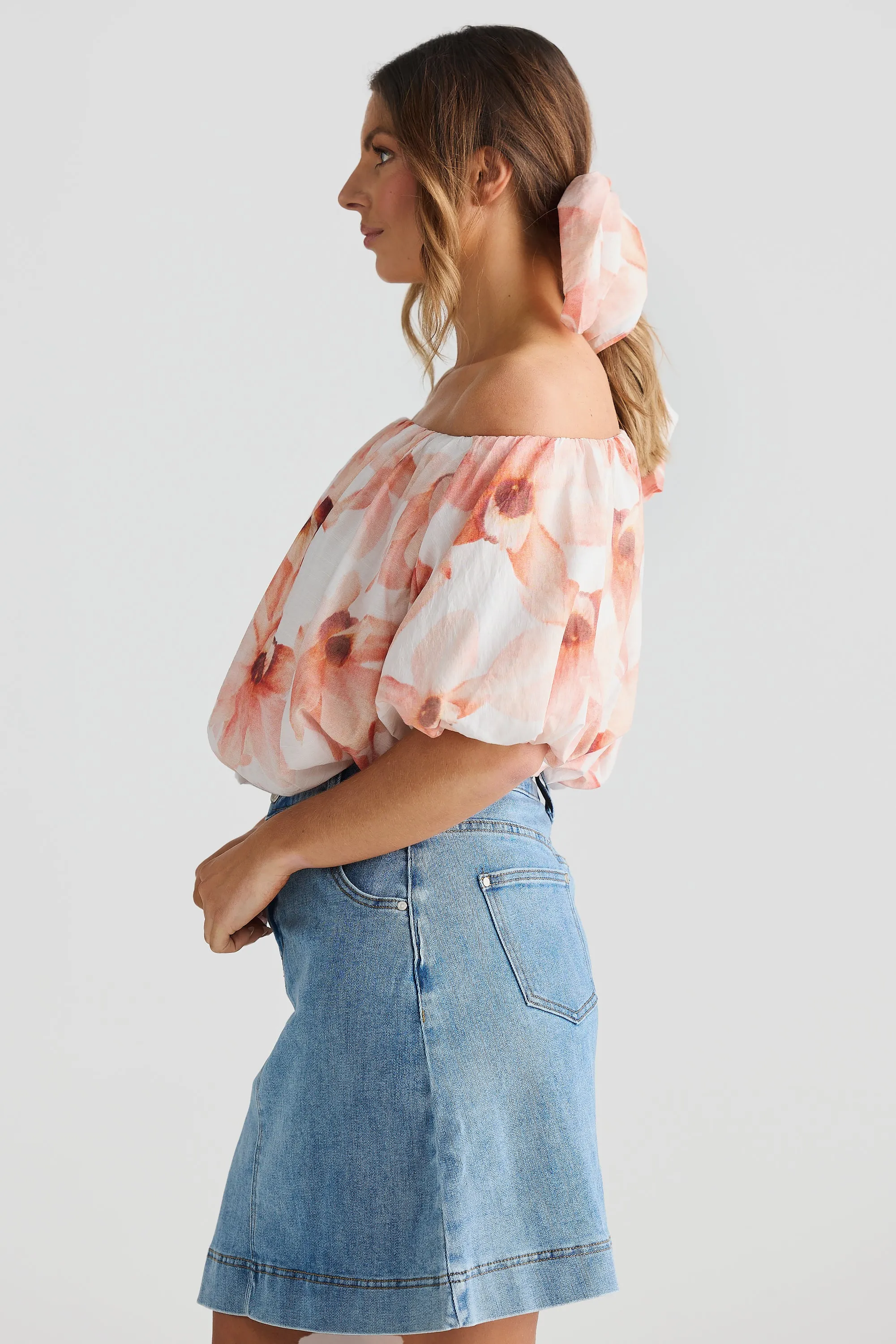 Off the Shoulder Blouse - Pink Orchid
